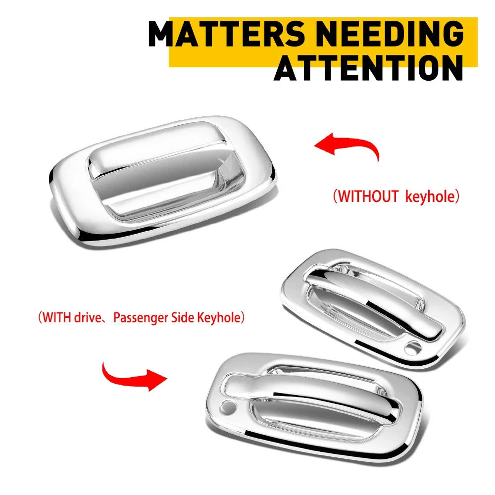 Door Handle Covers + Tailgate Handle Cover For Chevy 99-06 Silverado GMC Sierra 6B93BC-57