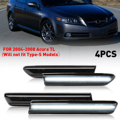 4PCS Front+Rear Smoked White LED Side Marker Light Lamp for 2004 - 2008 Acura TL 6B93BC-57