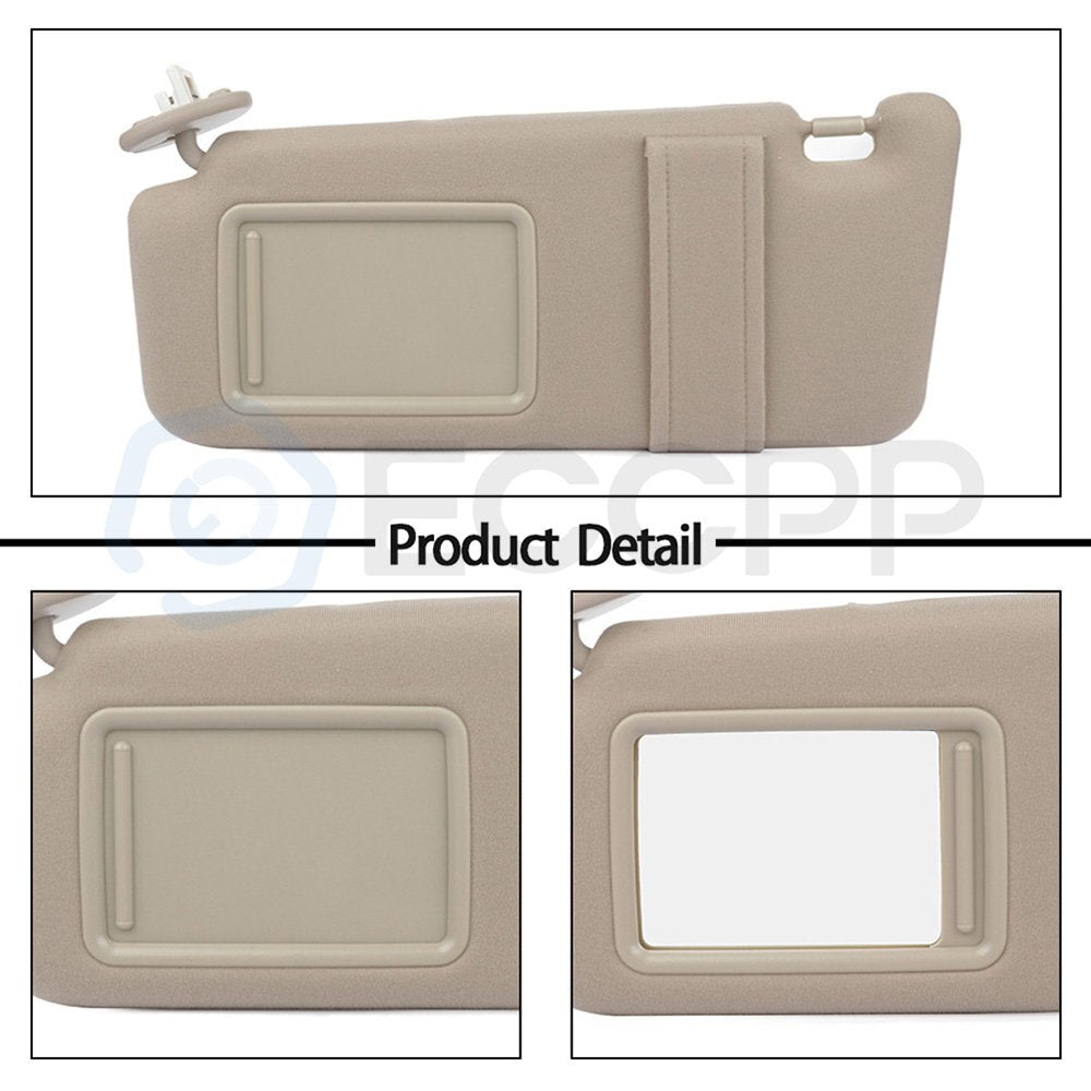 For 2013-2016 Toyota Venza Beige Pair Left & Right Side Sun Visor w/ Sunroof 6B93BC-57