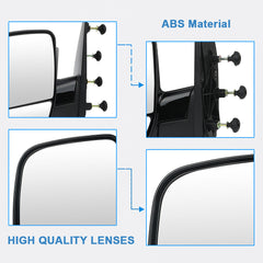 Driver Side Manual Mirror For 02-08 Ford E-150-E-550 Econoline Black Manual Fold 6B93BC-57
