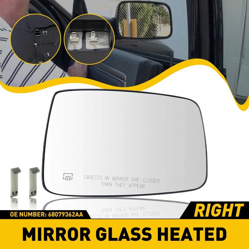 Mirror Glass Power Heated RH Passenger Side for 10-2019 Dodge Ram 1500 2500 6B93BC-57