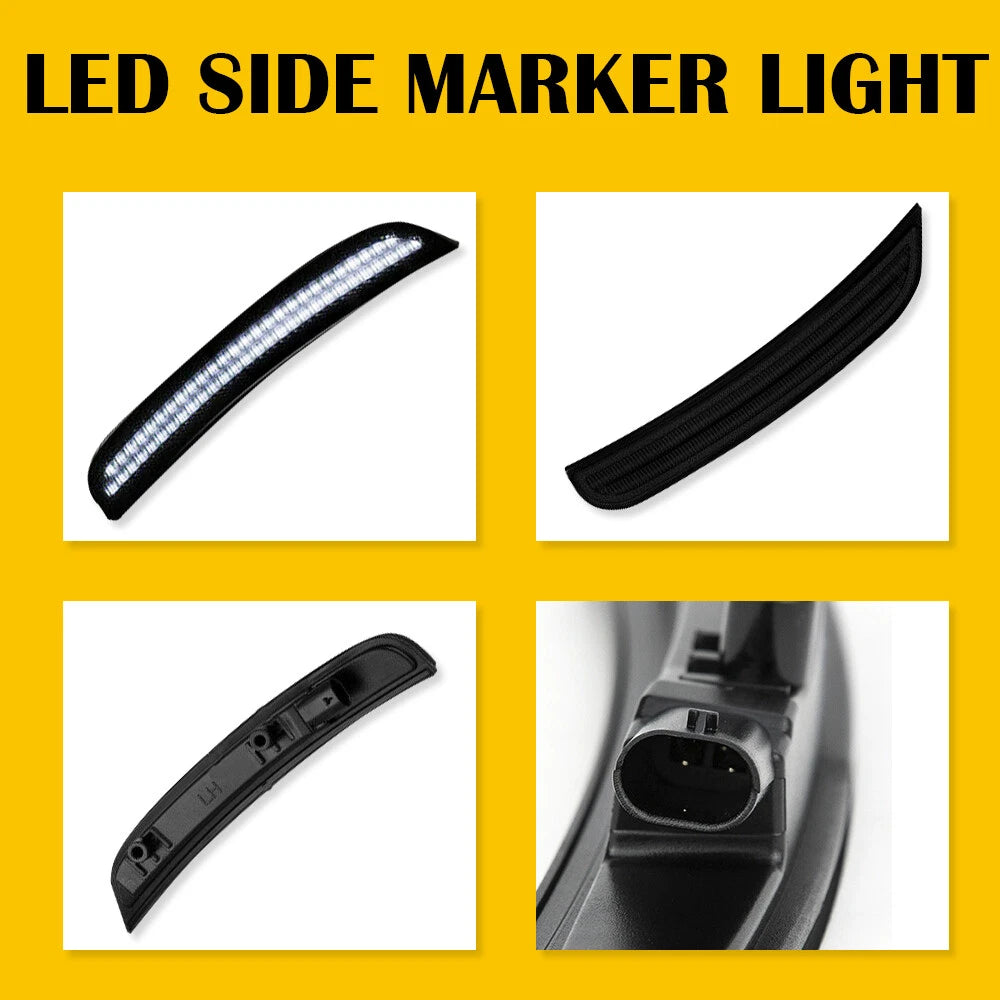 For 2015-2022 Dodge Charger Smoked Lens LED Rear &Front Bumper Side Marker Light 6B93BC-57