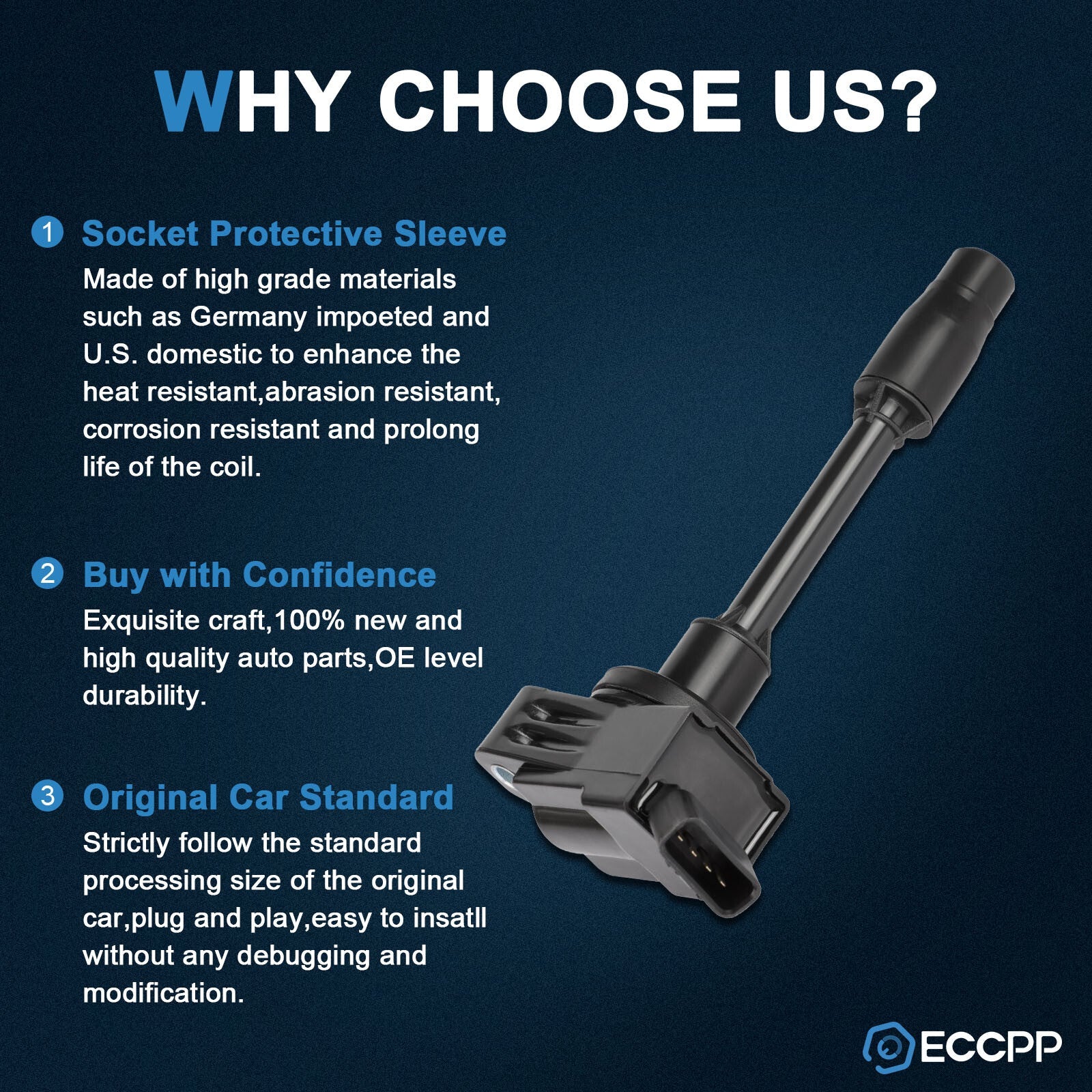 ECCPP 4 Ignition Coils For 2019 2020 2021 Toyota Prius AWD-e 1.8L L4 KOEEP