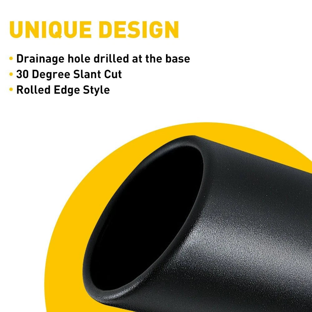 Car Exhaust Tip Muffler Pipe Tail Coating Stainless Steel Fit Black 1.4"-2.5" 6B93BC-57
