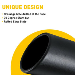 Car Exhaust Tip Muffler Pipe Tail Coating Stainless Steel Fit Black 1.4"-2.5" 6B93BC-57