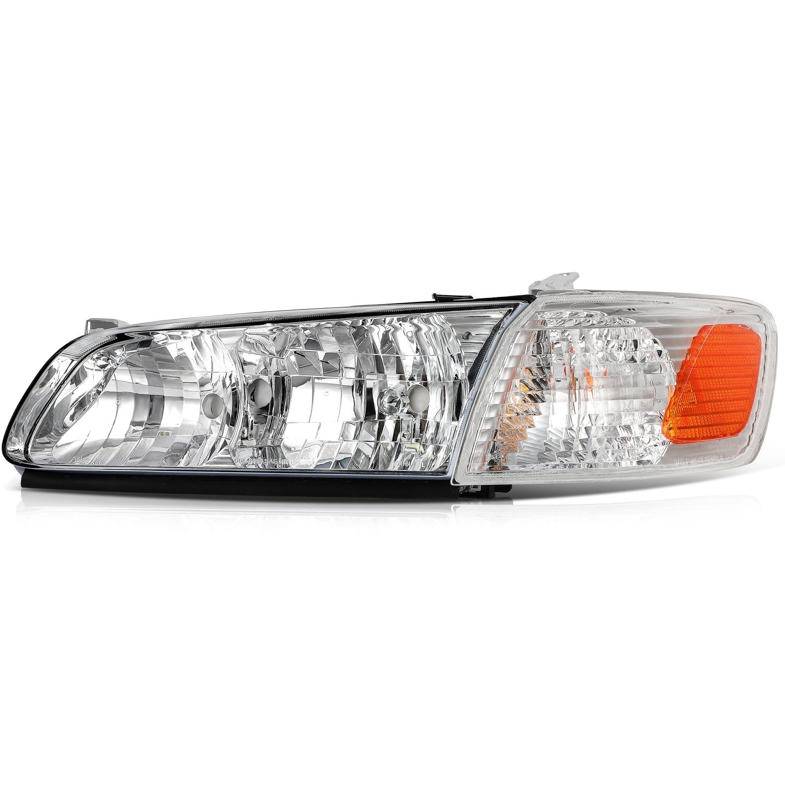 ECCPP Headlights Assembly For Toyota Camry 2000-2001 Pair Kit Chrome Amber 6B93BC-57