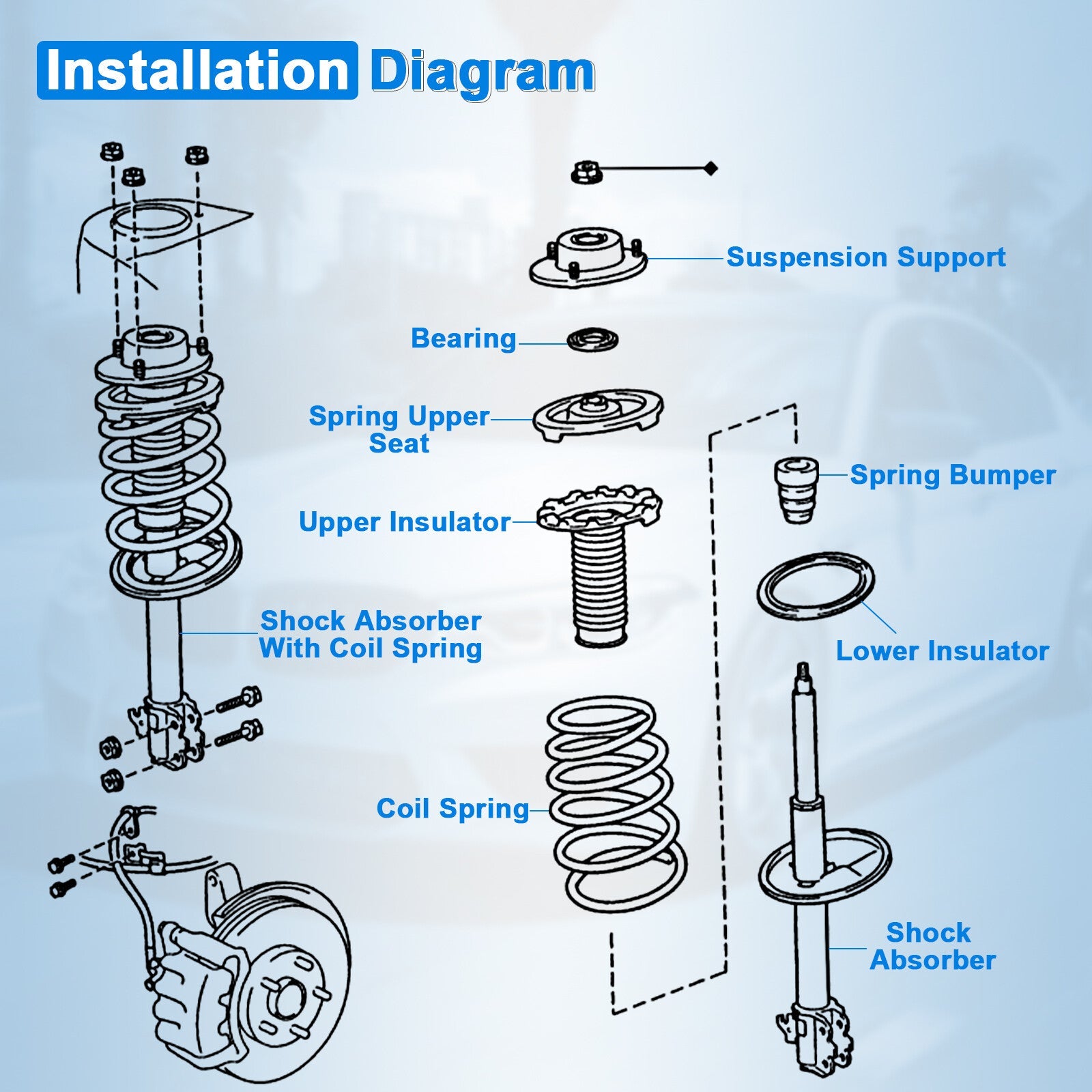 Rear Pair Struts Shocks For 2007-2017 Nissan Altima Left Right ECCPP ECCPP