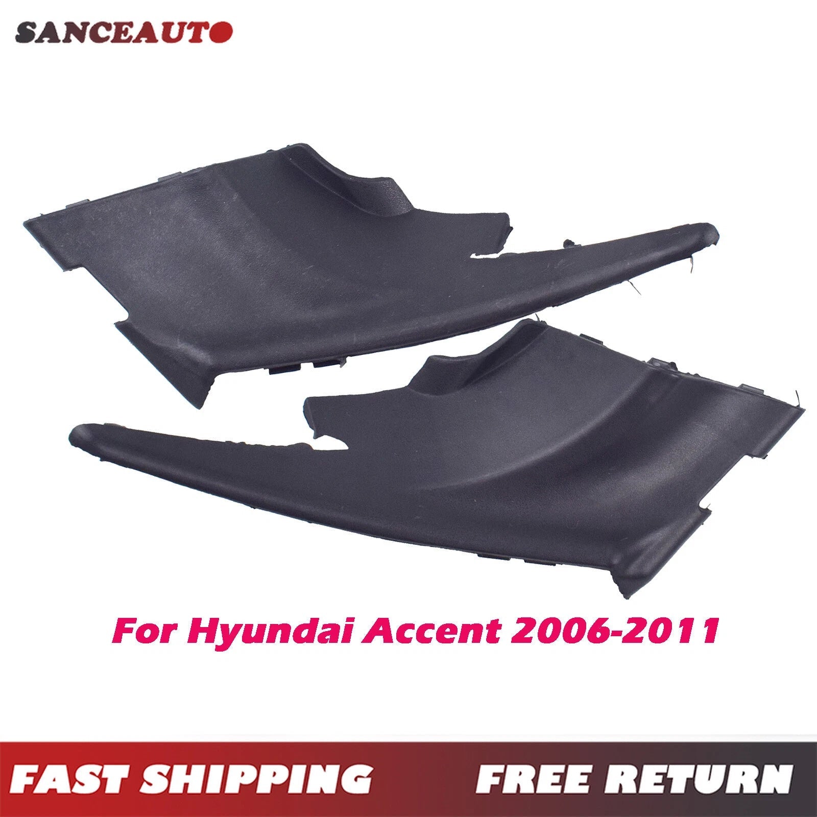 Left Right Side Cowl Extension Plastic Trim Cover For 2006-2011 Hyundai Accent 6B93BC-57