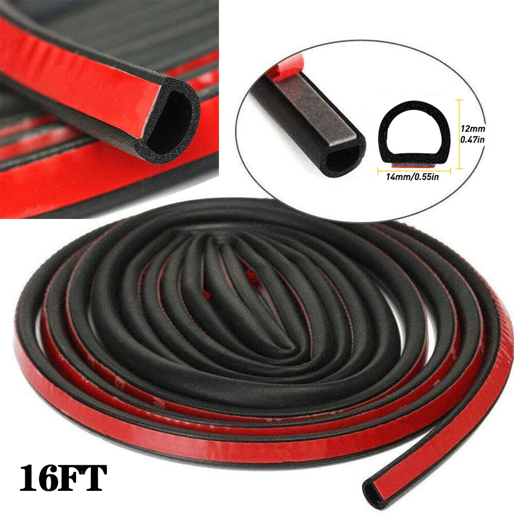 Universal Weatherstrip Small D-shape Car Door Rubber Weather Seal Hollow Strip 6B93BC-57