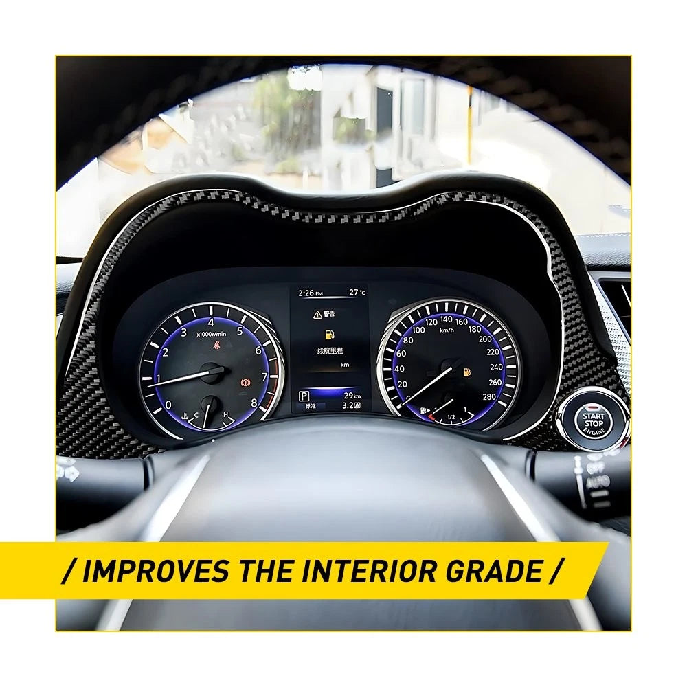 Carbon Fiber Interior Dashboard Frame Cover Trim Fit 2014-20 Infiniti Q50 Q60 EA 6B93BC-57