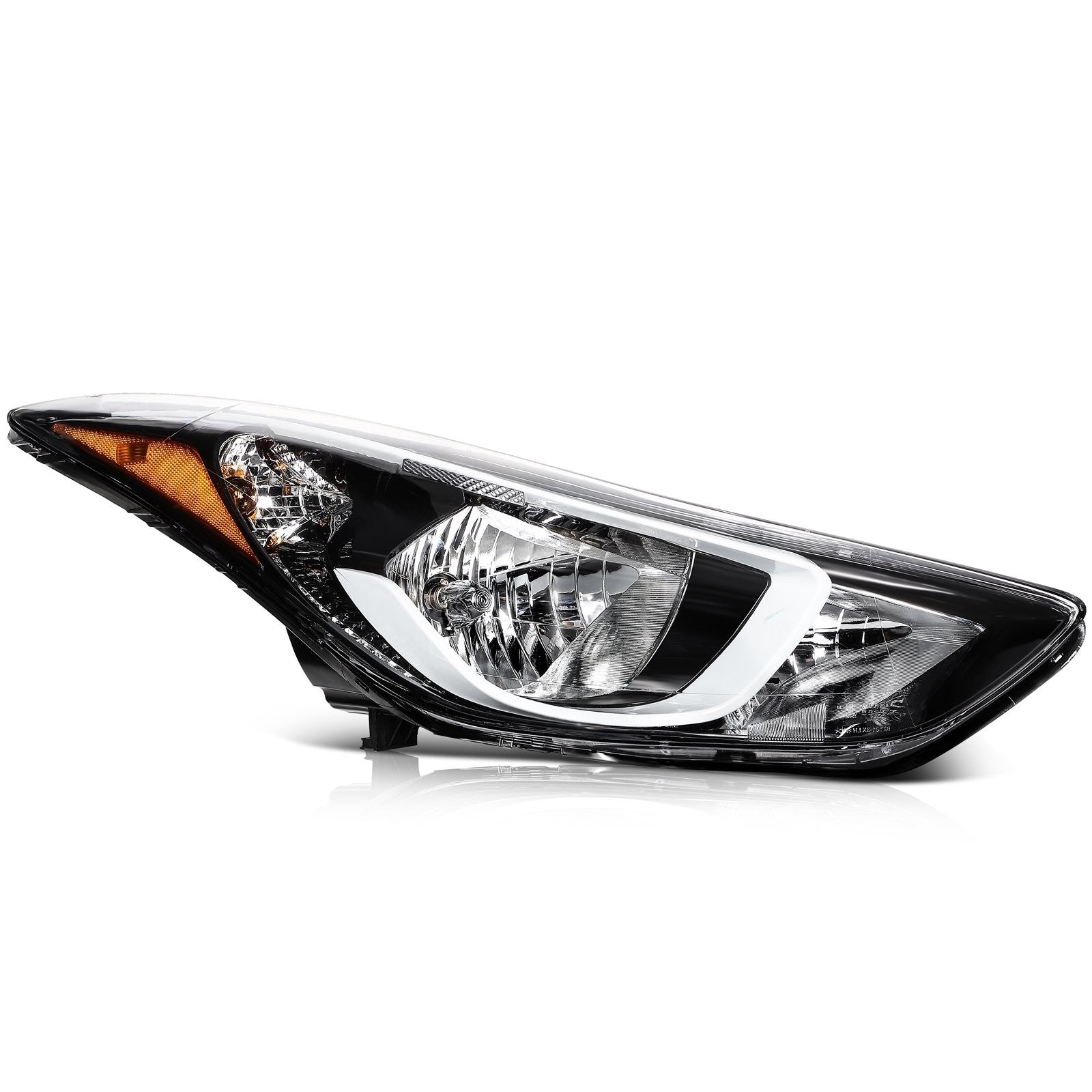 ECCPP Headlights Assembly For Hyundai Elantra 1.8L 2.0L 2014-2016 Pair Black 6B93BC-57