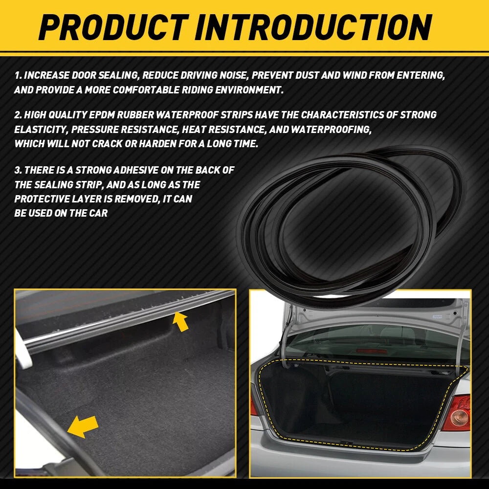 Rubber Weatherstrip Rear Trunk Lid For 2003-2008 Toyota Corolla Seal Strip EOA 6B93BC-57
