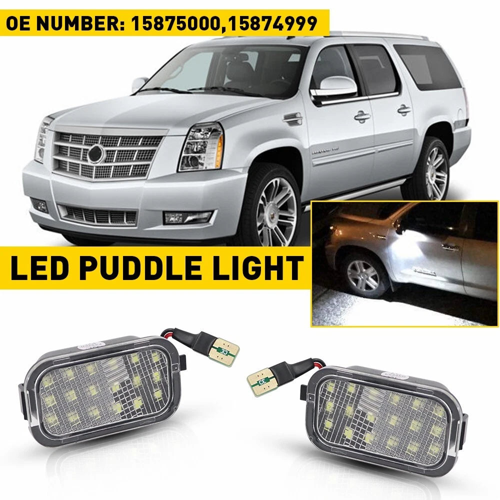 2pcs LED Side Mirror Lights Puddle 6000K For 2007-2012 Chevy Chevrolet Avalanche 6B93BC-57