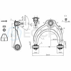 Fits 2003-2007 Honda Accord 4pcs Front Lower Ball Joints Upper Control Arms Kit 6B93BC-57