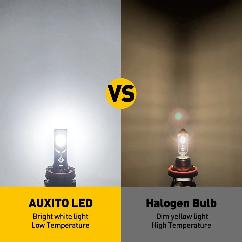 AUXITO H8 H9 H11 LED Headlight Bulbs Error Free 6000K Lighting Low Beam X1 EOA AUXITO