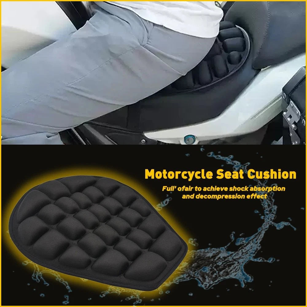 Black Lycra Comfort Gel Seat Cushion Cover Shock Absorb Pad Fits For Motorcycle 6B93BC-57