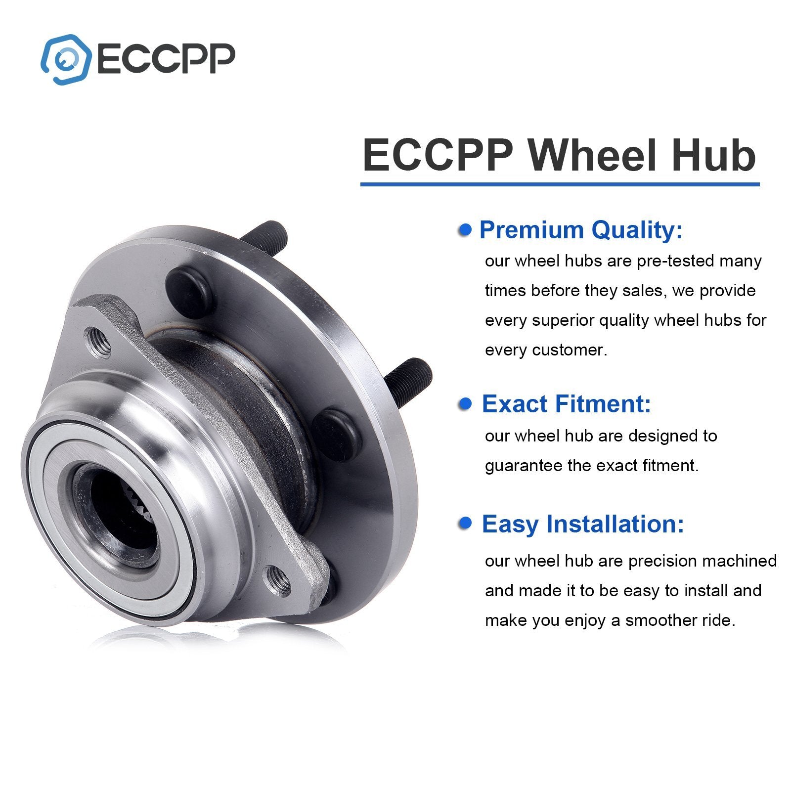 ECCPP 1Pc Wheel Hub Bearing Assembly Front For Jeep Grand Cherokee WJ 1999-2004 ECCPP