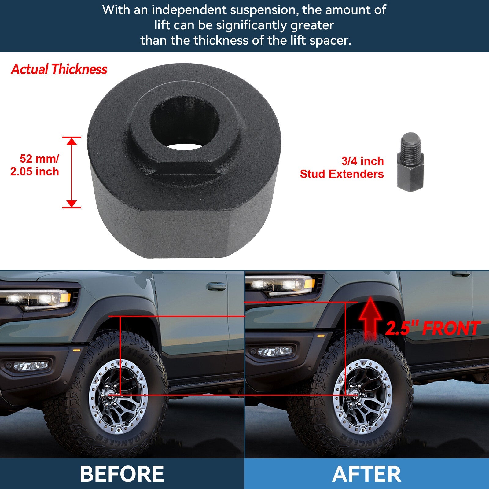 ECCPP 2.5" Front & 3" Rear Leveling Lift Kit For Ford F-250 F-350 Super Duty 2WD ECCPP