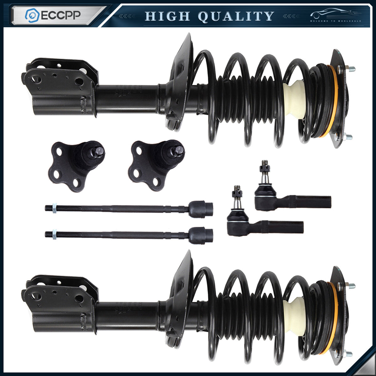 For Chevrolet Impala 00-12 Front Ready Strut Ball Joint Inner Outer Tie Rods