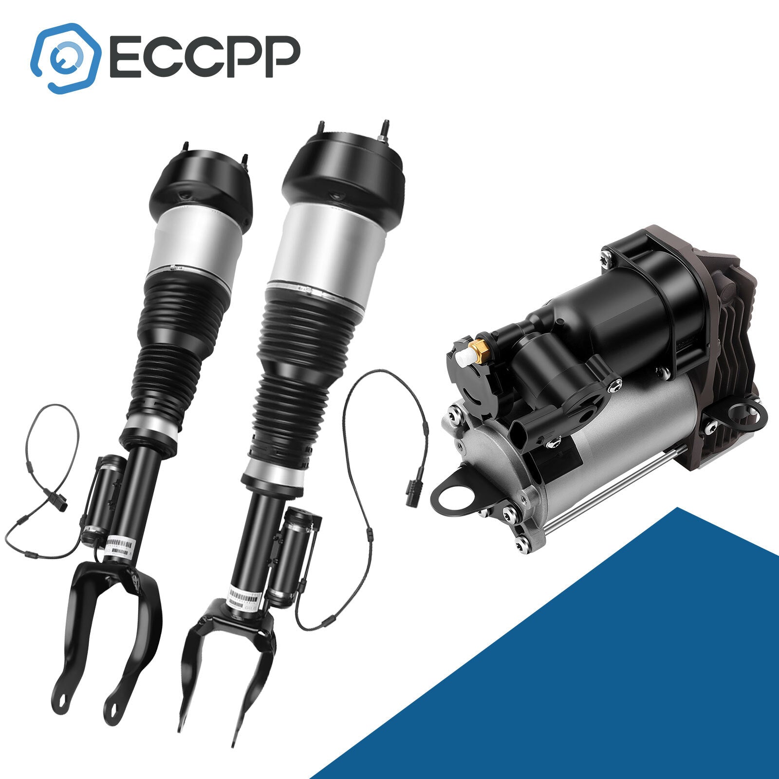 3Pcs Front Air Suspension Shock Air Compressor For Mercedes X166 W166 ML63 GL550 6B93BC-57