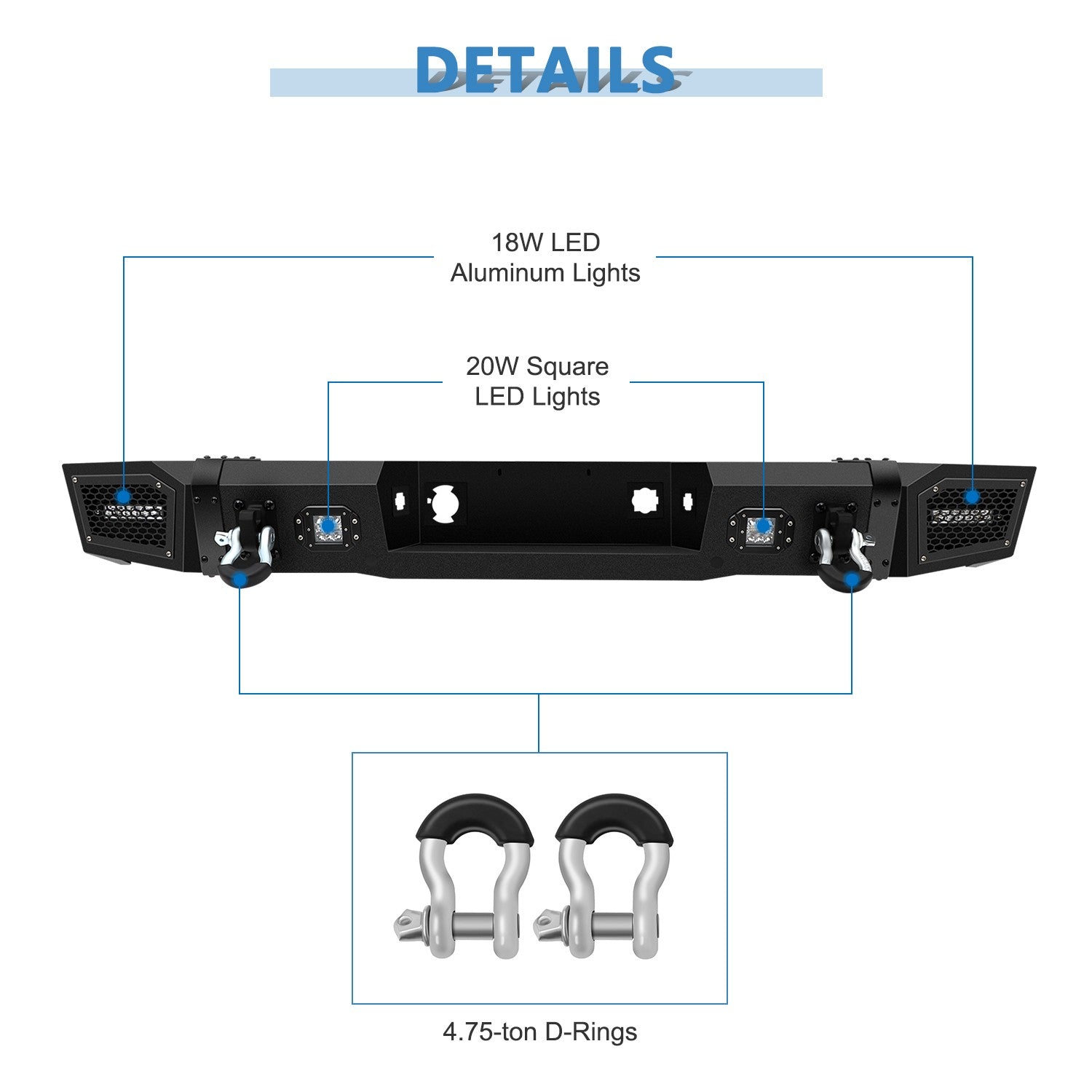 For 2011-2014 Chevy Silverado 2500 3500 HD Complete Steel Rear Bumper Assembly 6B93BC-57