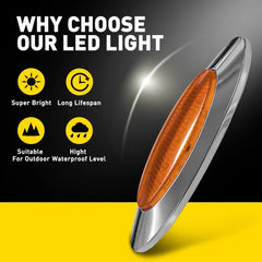 10x 6.5" Amber Oval LED Side Marker Lights Truck Trailer Semi Clearance Light EA 6B93BC-57