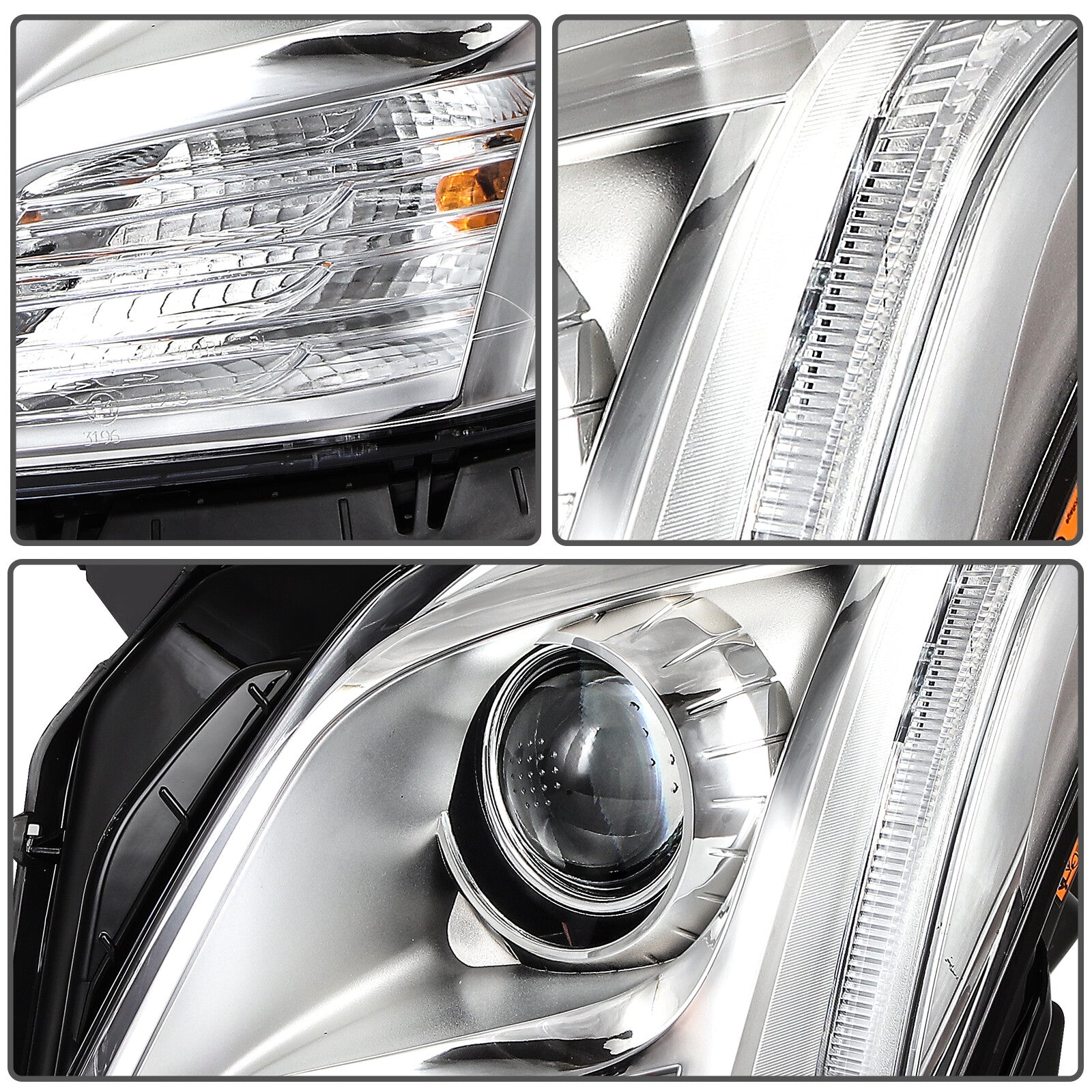Headlights Assembly For 2017-2013 Cadillac XTS 3.6L LED HID/Xenon Chrome LH+RH 6B93BC-57