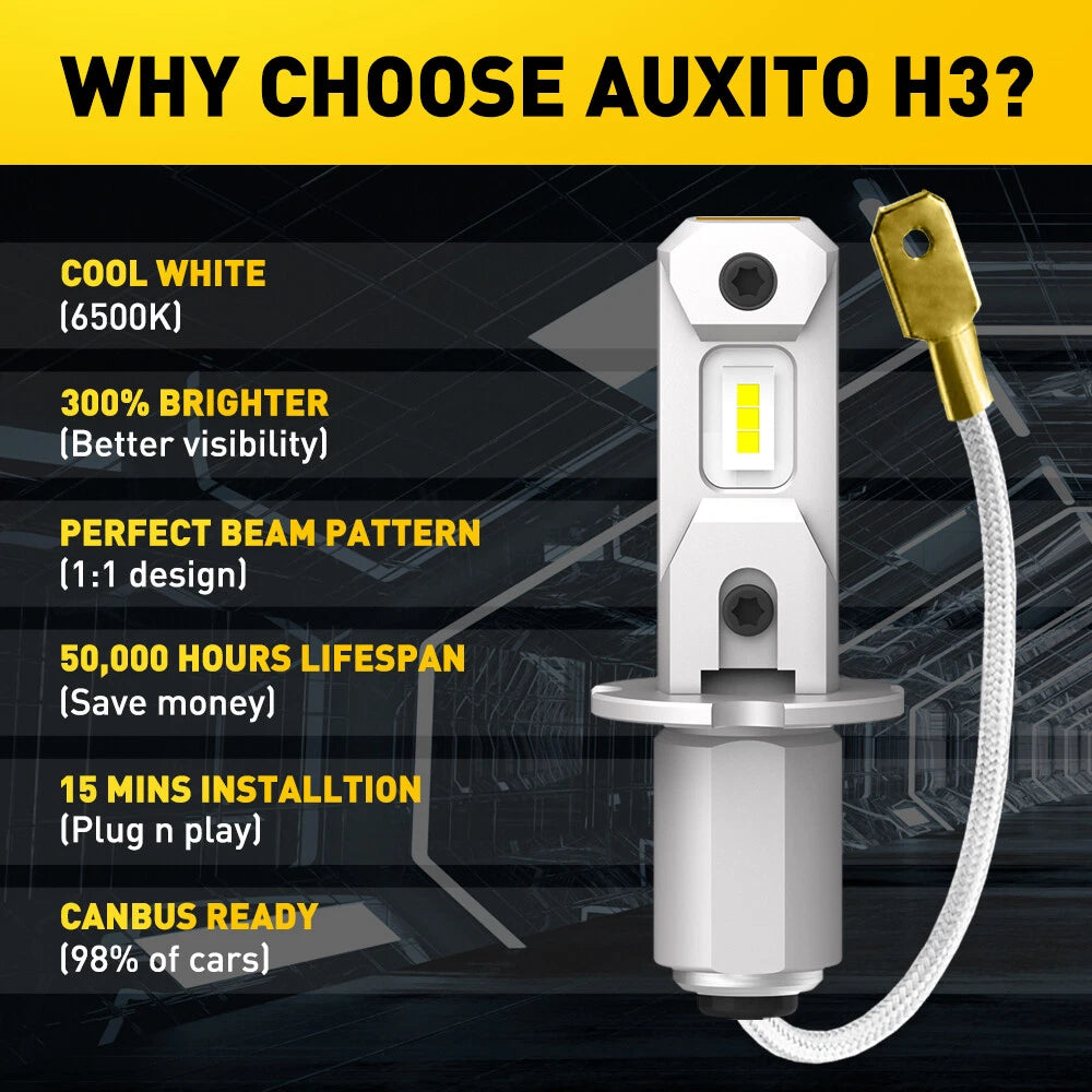 US H3 LED Fog Driving Conversion Light Bulbs Kit Super Bright DRL 6500K White US 6B93BC-57
