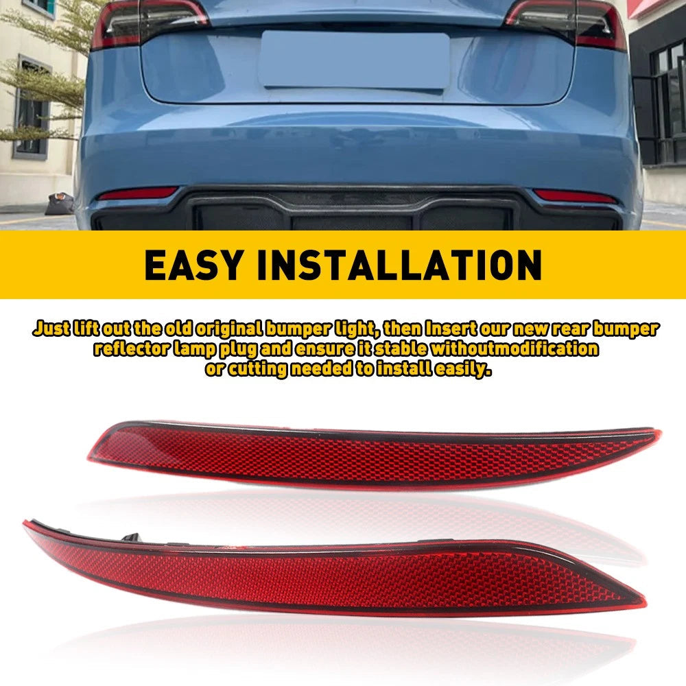 Car Lower Rear Bumper Reflector Tail Lamp Case LH RH For 2017-2023 Tesla Model 3 6B93BC-57