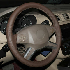 Top Leather Steering Wheel Hand-stitch on Wrap Cover For Mercedes Benz R350