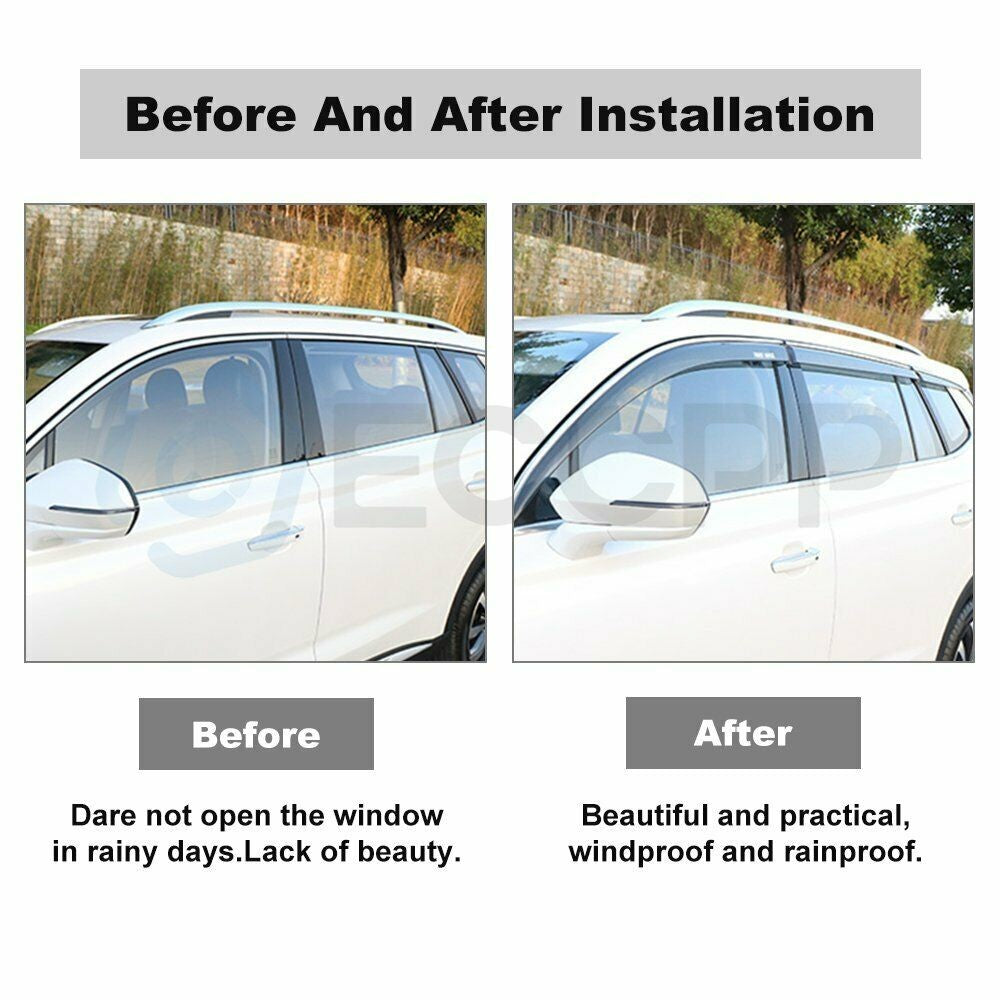 Window Visor Vent Rain Shades Deflectors For 99-16 Ford Super Duty Crew Cab 6B93BC-57