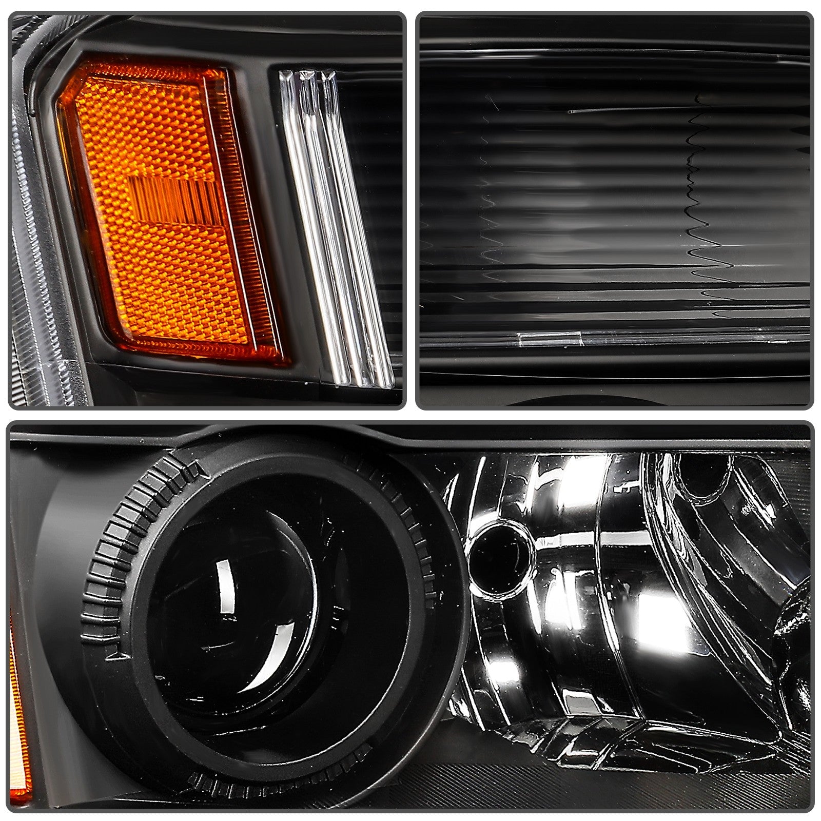 Pair Headlights Assembly For 2010-2015 GMC Terrain SLT SLE Black w/Projector 6B93BC-57