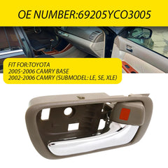 Door Handle Inside Beige Chrome Front/Rear Right for 2002-2006 Toyota Camry EOA 6B93BC-57