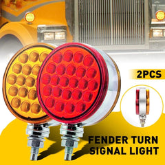 2X Amber Red 48 LED Double Face Pedestal Fender Brake Turn Signal Light Lamp EOA 6B93BC-57