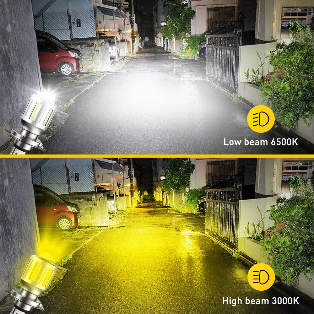 H4 LED Front Light Bulb Headlight Hi/Lo Beam Super Bright Bicolor For Motorcycle 6B93BC-57