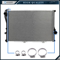 Radiator For 01-05 BMW 525i 99-00 BMW 528i with Universal Oil Hose Clamps Kit