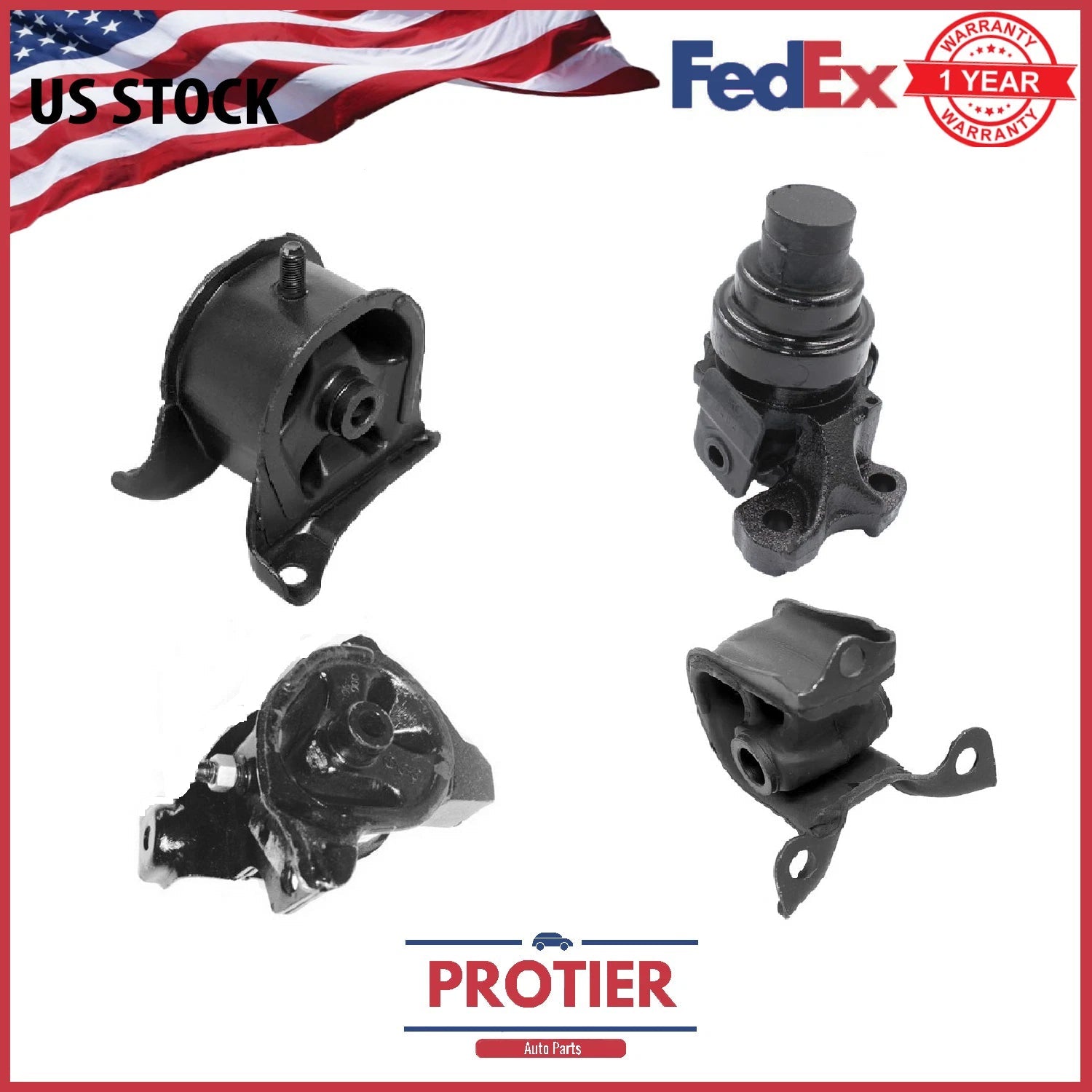 Fits Honda Accord/ Prelude 1994 - 1997 2.2L Manual Motor & Trans Mount Kit 4 Pcs 6B93BC-57