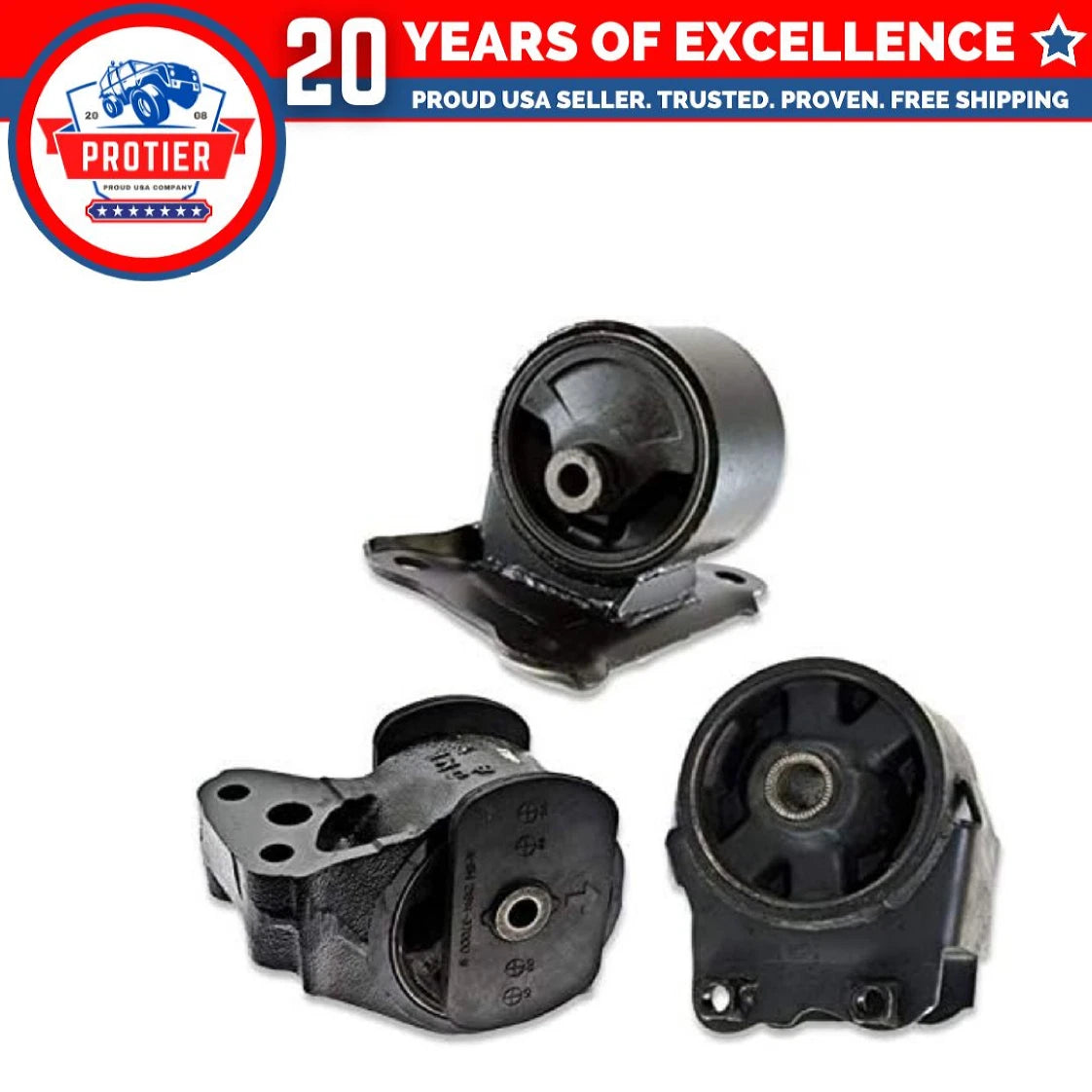 Engine Motor & Trans Mount 3PCS Set Fit 1999-2001 Hyundai Sonata 2.4L Auto 6B93BC-57