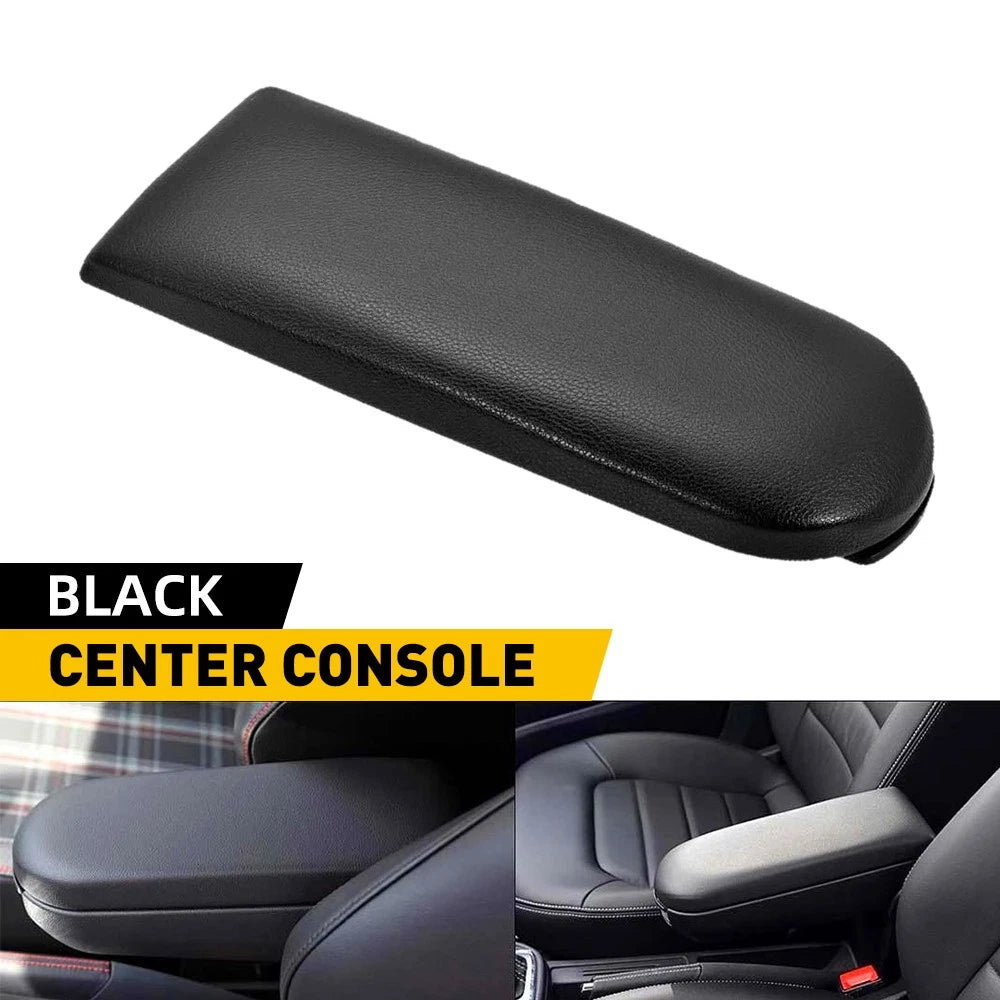 For VW GOLF Beetle 1999-2009 Black Leather Console Center Armrest Cover Lid EOA 6B93BC-57