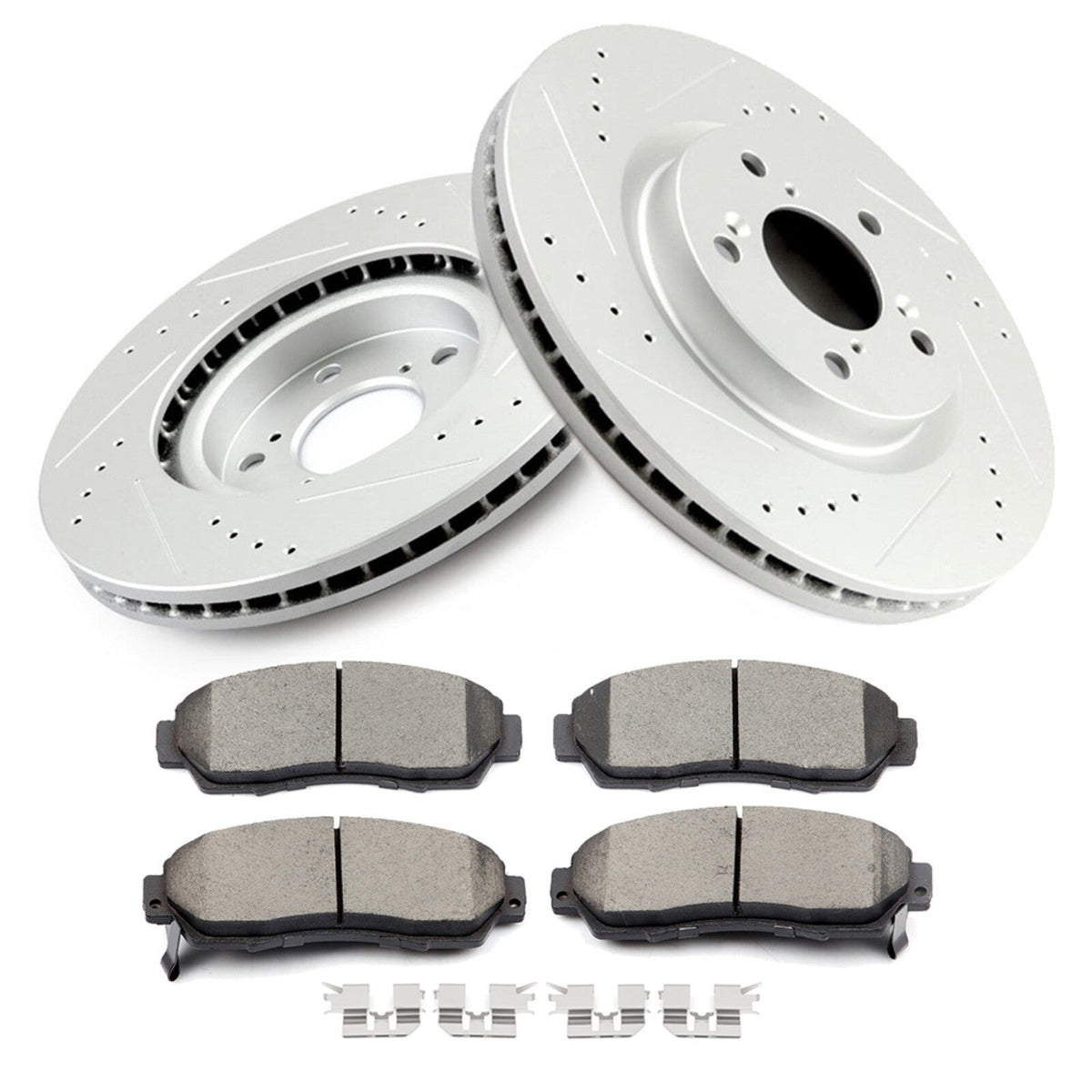 Front Disc Brake Rotors Ceramic Brake Pads for 2011 2012 2013 2014 Honda Odyssey 6B93BC-57