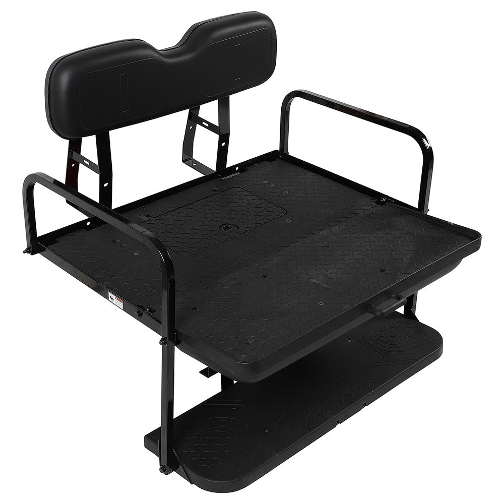 Rear Flip Seat for EZGO TXT Golf Carts Black Cushions 1994.5-Up 6B93BC-57
