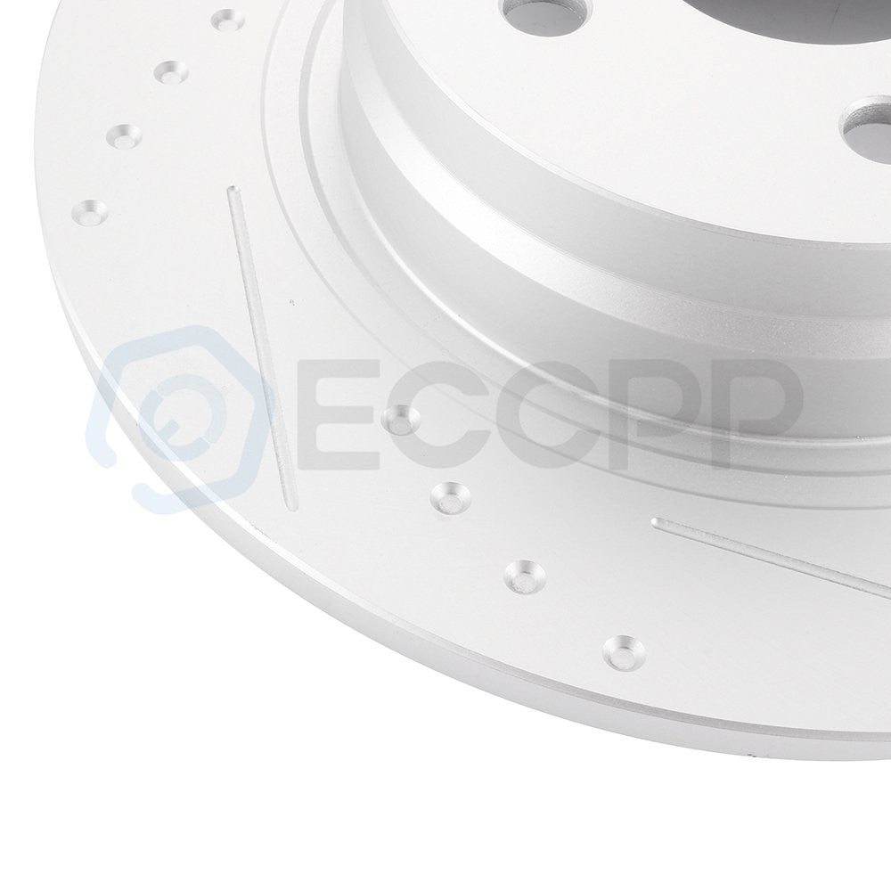 Rear Discs Brake Rotors Set For Mercedes-Benz C250 2012 - 2015 Slot and Solid 6B93BC-57