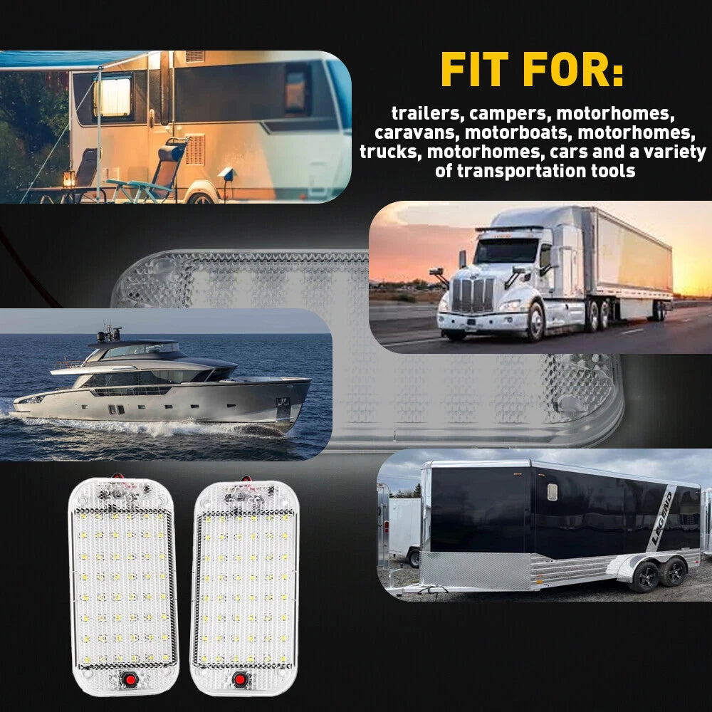 4X 12V LED Car Interior Roof Light Ceiling Dome Lamp For RV Camper Trailer Truck 6B93BC-57