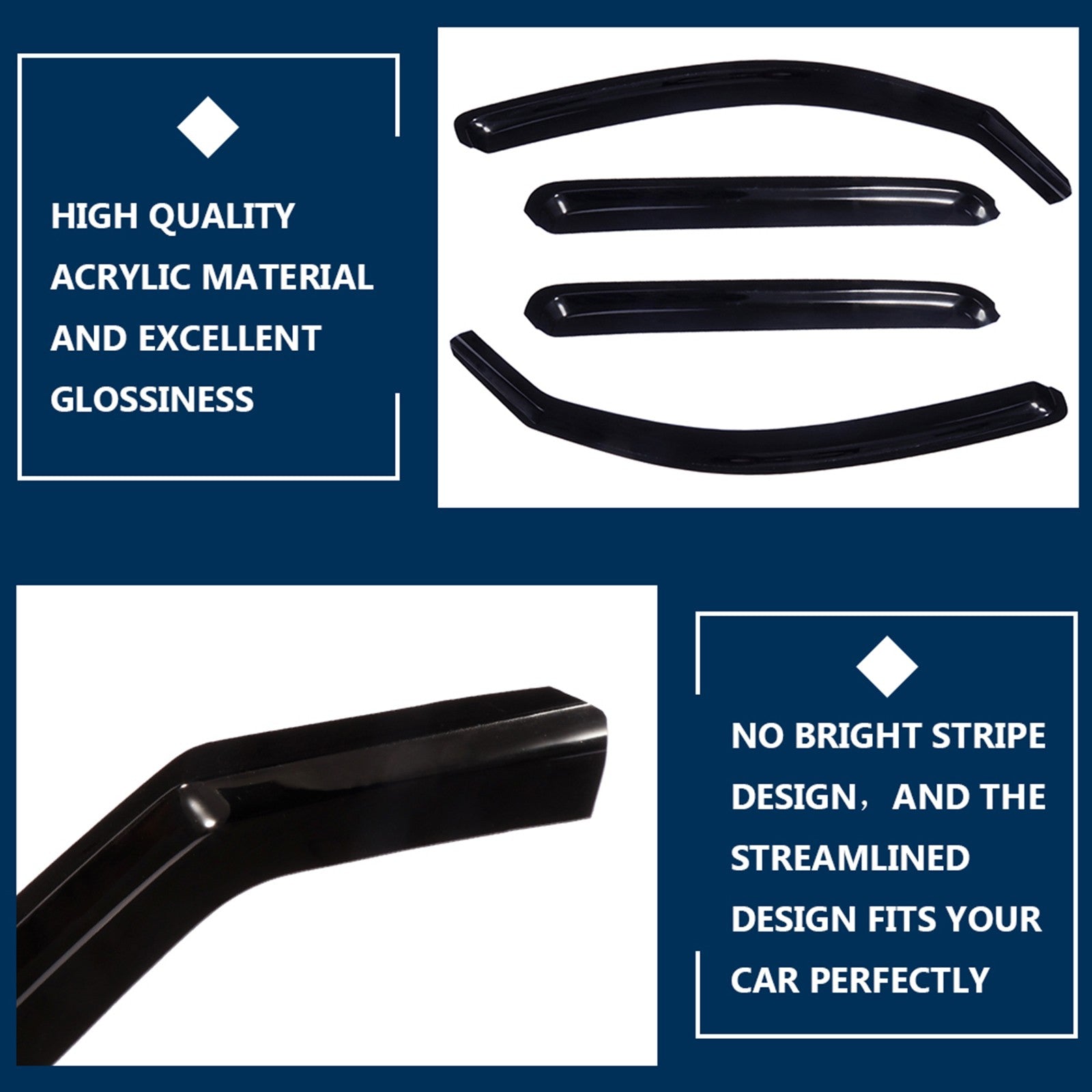 Guard Outside Mount Tape-On Window Visor for 05-15 Toyota Tacoma Double Cab 6B93BC-57