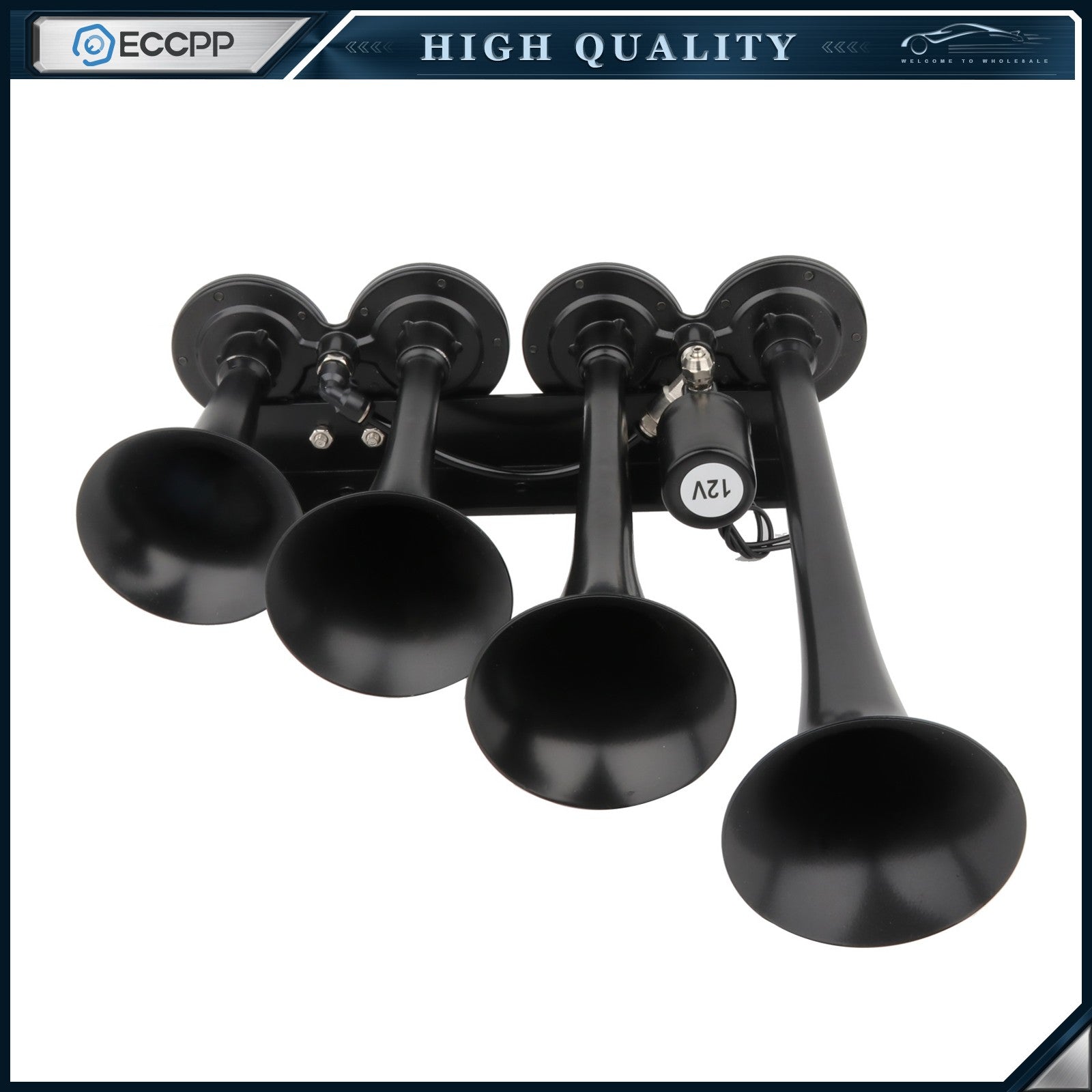 150psi 0.8G Air Horn Include 4 Trumpet Train Sound & Compressor Full System Kit 6B93BC-57