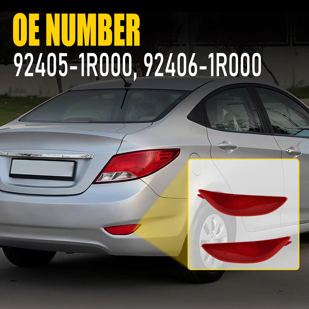 2X For 2012-17 Hyundai Accent Sedan Rear Bumper Side Marker Light Reflector Lamp 6B93BC-57