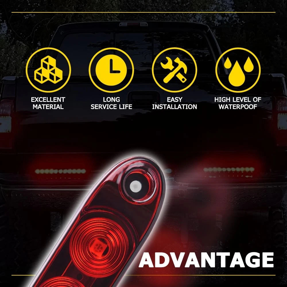2PCS 15" 11 LED Red Truck Trailer Light Bar Stop Turn Tail Brake Light Strip Kit 6B93BC-57