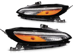 ECCPP Headlights Assembly For Jeep Cherokee 2.4L 3.2L 2014-2018 Pair Black Amber 6B93BC-57