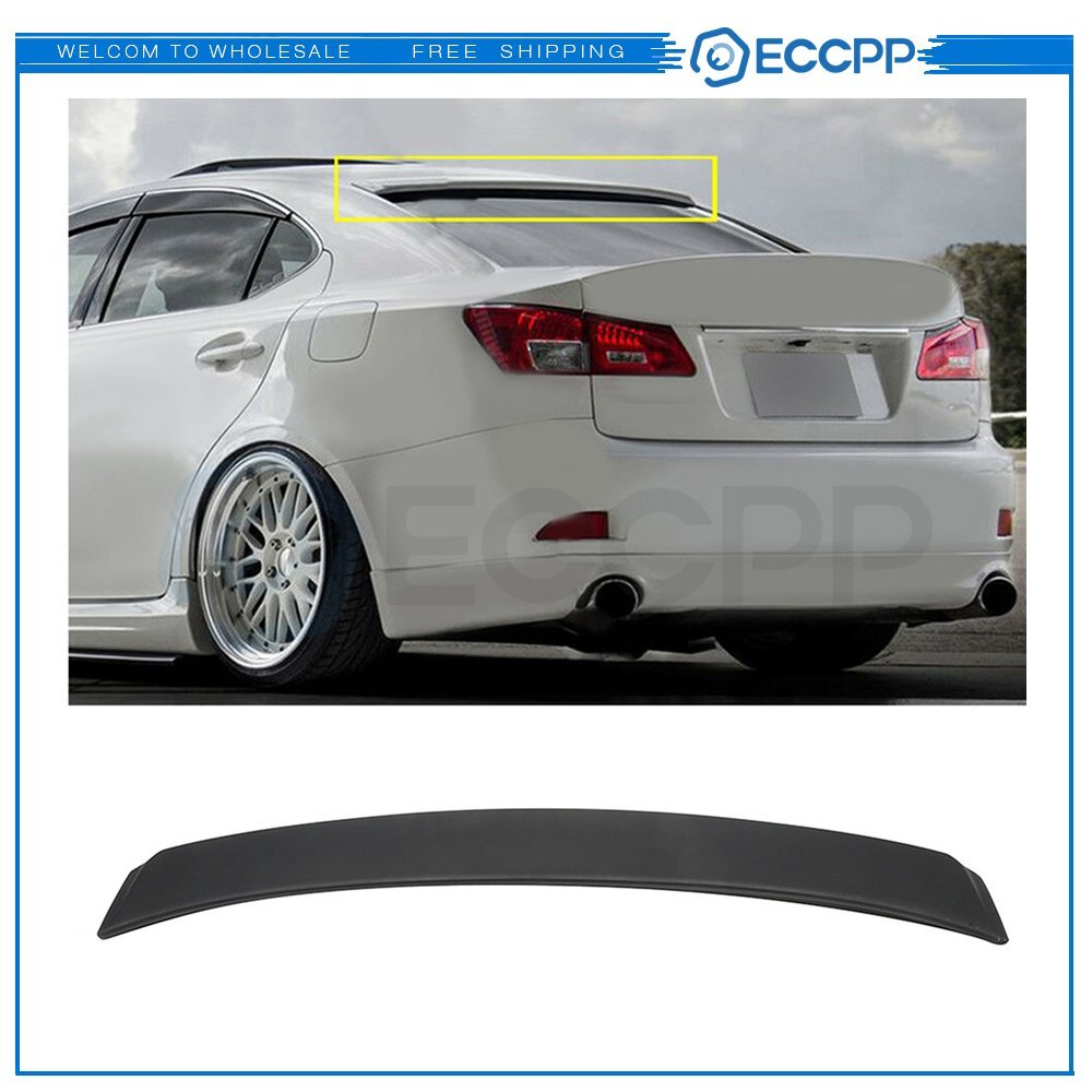 Black Window Roof Wing Spoiler Visor Fits 2006-12 IS250 IS350 VIP 6B93BC-57