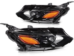 Pair Kit Headlights Assembly For 2019-2021 Chevrolet Malibu 1.5L Black Amber 6B93BC-57
